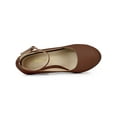 thumbnail image 4 of BLISSFUL STEP Chaussures pour Femmes Bout Rond Talon Aiguille Bride à la Cheville Escarpins Brun Foncé 6, 4 of 7