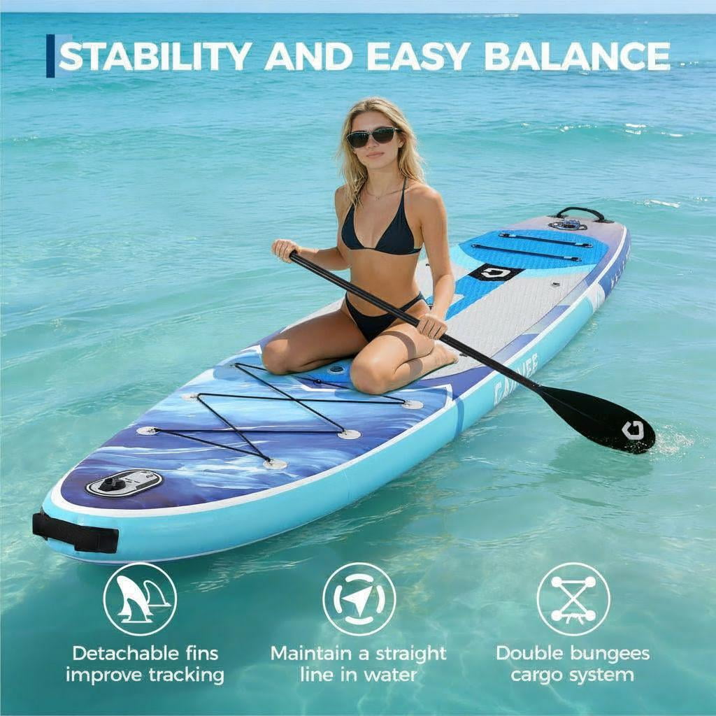 Memoryfield 10.6 ft Inflatable Stand Up Paddle Board, Wide Stable SUP with Non-Slip Deck & Accessories, Blue