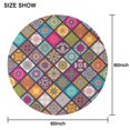 thumbnail image 6 of Multicolor Ethnic Geometric Patchwork Pattern Round Tablecloth 60"x60",Wrinkle Wipeable Table Cloth for Kitchen Dining Room Picnic Patio Party, 6 of 6