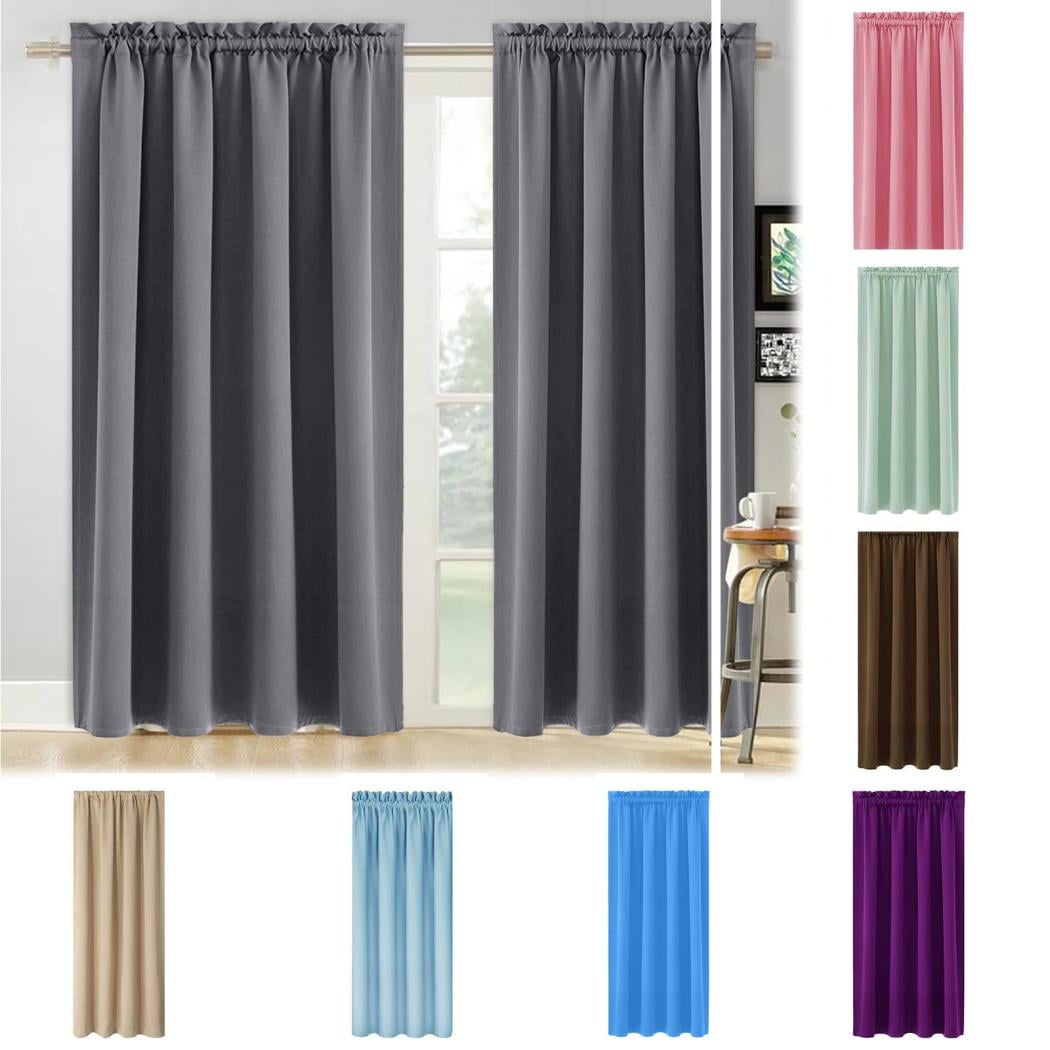 ZhyrZng Blackout Curtains 63 Inch Length, Energy Saving & Noise Reducing Bedroom Curtains, Rod Pocket Room Darkening Drapes for Bedroom Living Room,Set of 2 Curtain Panels(Blue)