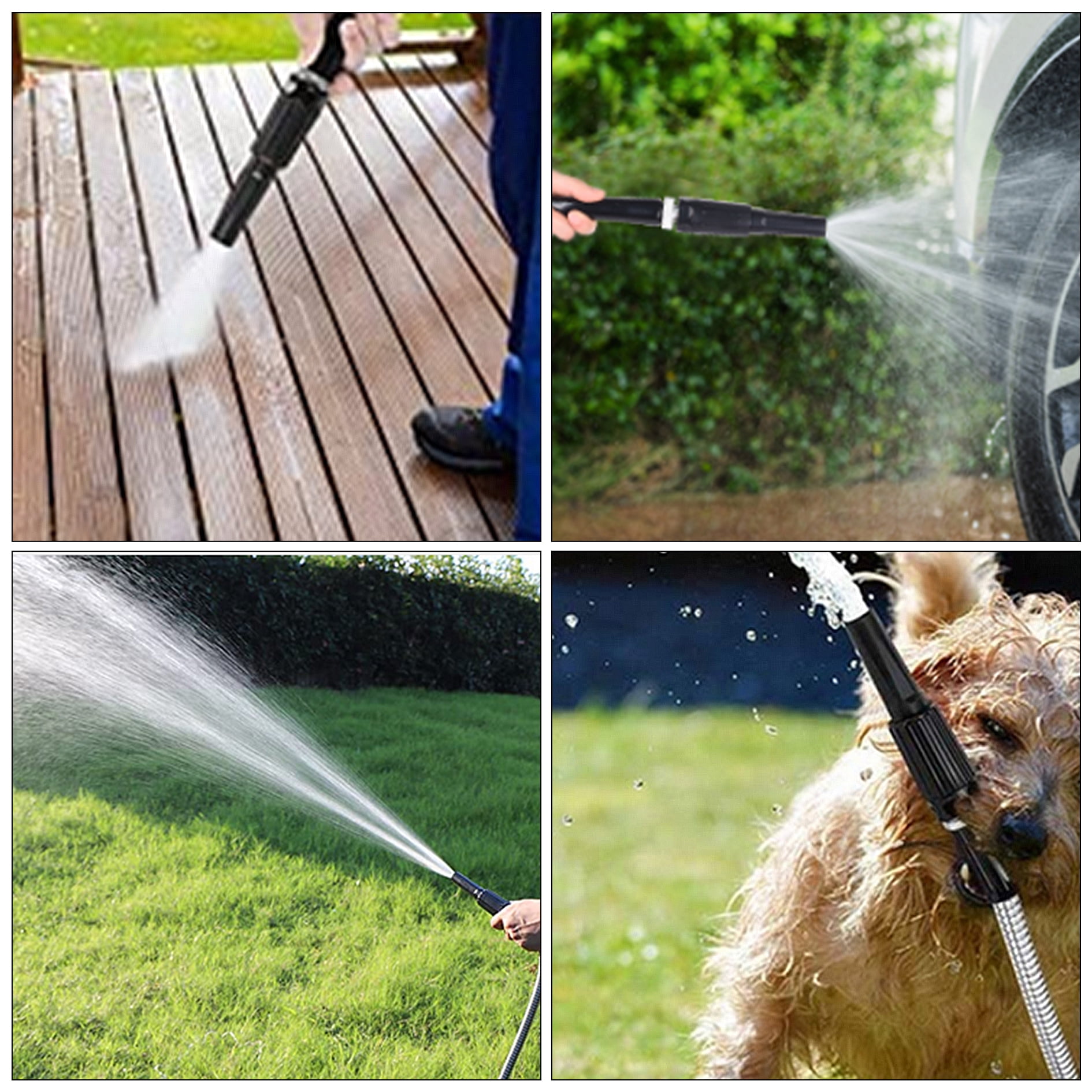 SEBLAFF Flexible Lightweight 304 Stainless Steel Garden Hose,Lightweight Metal Water Hoses with Nozzle for Portable