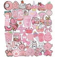 thumbnail image 1 of 50 Piezas Pegatinas Rosadas Decorativas TUNC de Vinilo Impermeables Kawaii para Scrapbooking, 1 of 5