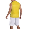 thumbnail image 5 of Rocae Yellow Glitter for Men's Basketball Jersey Lightweight and Breathable Athletic Tank Top,Quick-Drying Sports Jersey, 5 of 9