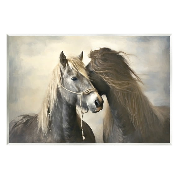 Stupell Industries Traditional Hugging Horses Animals & Insects Painting Unframed Art Print Wall Art, 15 x 10