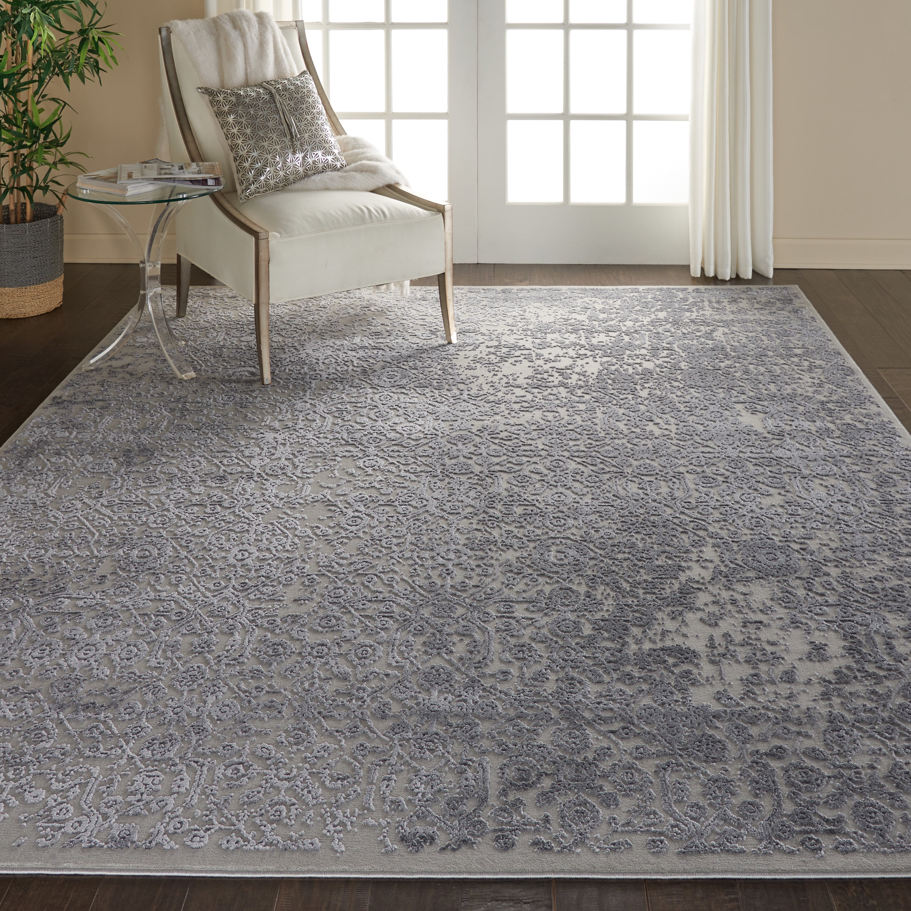 Slate Blue And Grey French Country, Country French Rugs