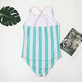 thumbnail image 5 of ZPWKLM Onesie Beachwear Swimwear Striped Swimsuit Tankini Swim Rompers For Girl Swimming Outfits Set For Toddlers size 6-7T, 5 of 5