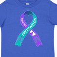 thumbnail image 4 of Inktastic Suicide Prevention Blue and Purple Ribbon with Hearts Boys or Girls Toddler T-Shirt, 4 of 5