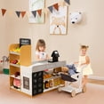 thumbnail image 4 of Costway Kids Grocery Store with Shopping Cart Cash Register Scanner Blackboards Toddlers, 4 of 9