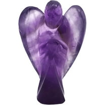 Amethyst Guardian Angel, Carved Angel Figurine - 1.5 inch