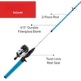thumbnail image 3 of Roam Spincast Reel and Fishing Rod Combo, 6-Foot 2- Fiberglass Fishing Pole with ComfortGrip Handle, Quickset Anti-Reverse Fishing Reel, Pre-Spooled with 10-Pound  Line, 3 of 7