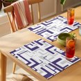 thumbnail image 4 of Modern Geometric Blue Placemats Set of 12 Abstract Minimalist Artwork Lines Place Mats Indoor Wipeable Table Mats Washable Cloth Dining Table Placemats for Kitchen Holiday Party Home Decor 13x19 Inch, 4 of 9