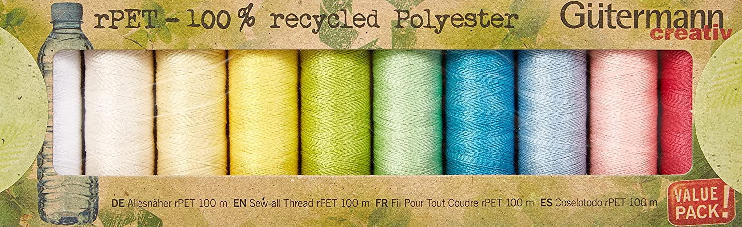 Gutermann rPET Polyester Sew-All Thread Set - 10 Spools-Pastel