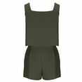 thumbnail image 4 of Chbgutlmr Summer Outfits for Women 2 Piece Square Neck Tank Tops Loose Shorts Lightweight Casual Vacation Outfits, 4 of 7