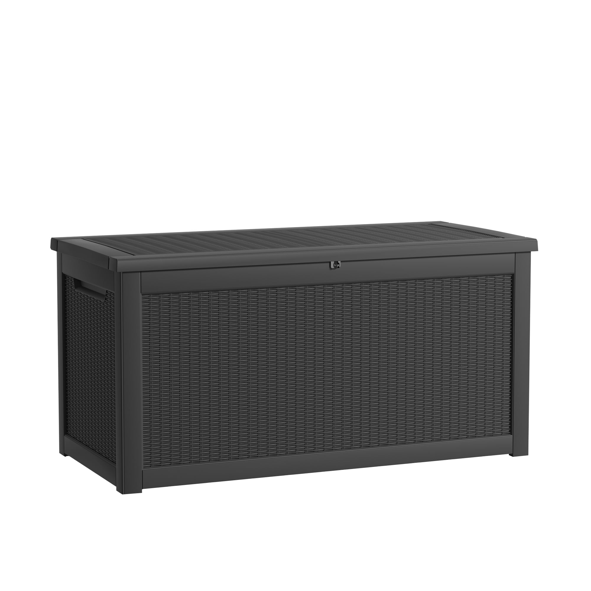 MAYEERTY 260 Gallon Outdoor Deck Box, Large Capacity Storage Box for Patio Furniture Cushions, Pillow with Wheels, Black