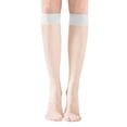 thumbnail image 1 of Fgnfyis Bas Solides 2 Pcs pour Femmes, Bas d'Été Fins Confortables Transparents Blancs, 1 of 5