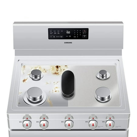 

Stove Top Covers for Samsung Gas Range(0.2mm thick) Gas Stove Burner Covers Non-Stick Reusable Gas Stove Liners Compatible with Samsung Gas Stove Stove Guard Protectors（Silver）