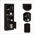 thumbnail image 2 of Bookcase 70.8'' High, Classic Framed Design, 3 Open Shelves, Black Wengue Finish | Black | Particle Board, 2 of 9