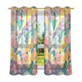 thumbnail image 6 of Yayeee Window Curtains Light Filtering 63"x42" Grommet Panel Pair Home Living Room Decor, Yellow Floral Wave, 6 of 7