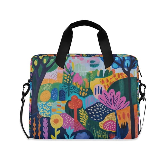 FORMRS 16" Laptop Bag Carrying Sleeve Case with Handle Travel Shoulder Briefcase, Art Plants