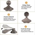 thumbnail image 4 of Ginkgo Leaf Shaped Handle, 4 Pieces ANTIQUE NICKEL Pendant Pull Hand, Single Hole Drawer Hardware Zinc Handle Pull, 4 of 5