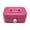 Pink, variant on Mini Metal Lockable Storage Box With Carry Handle Key Lock Small Valuables Organizer Safe Container For Kids Home