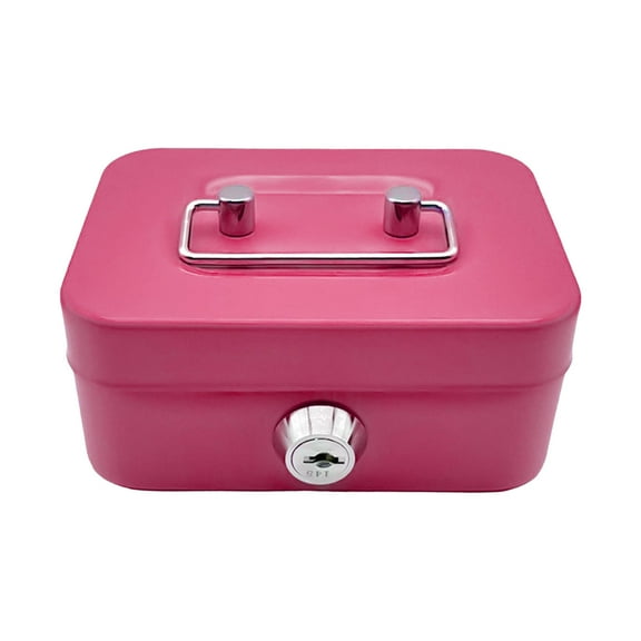 Metal Small Storage With Lockable Cover Key Lock Organizer For Kids Cute Toys With Handle For Home