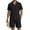 Black-shirts for men, variant on YanHoo Men's Casual Sets 2 Piece Short Sleeve Button Down Shirts Matching Solid Color Shorts Summer Beach Vacation Outfits