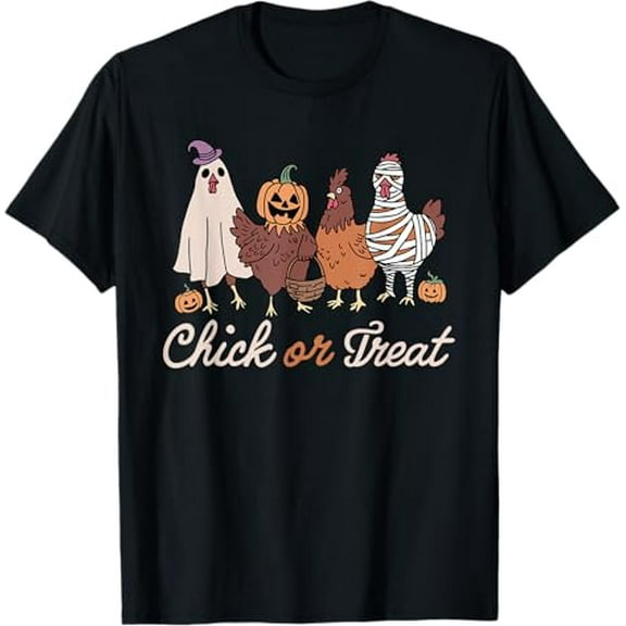 Chick Or Treat Halloween Witch Spooky Chicken T-Shirt Shirts