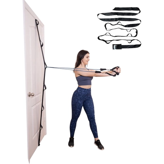 Wellness Resistance Band Door Anchor Strap, Multi-Point Home Gym Attachment, Portable Heavy Duty Workout Strap for Full Body Training