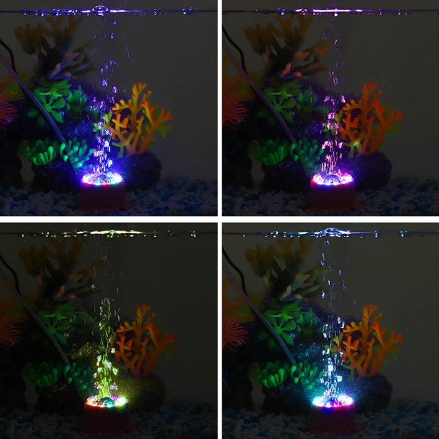 Lámpara De Piedra De Aire Para Pecera, Enchufe Europeo 100-240V, Protección Ocular, Alto Brillo, 4 Colores, Luz Burbujeadora Para Acuario Para Agua Dulce