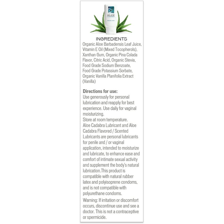 Aloe Cadabra Flavored Personal Lubricant & Moisturizer for Her, Him &  Couples, Best Natural Lube Oral Gel Pina Colada, 2.5 oz (Pack of 2) -  Walmart.com