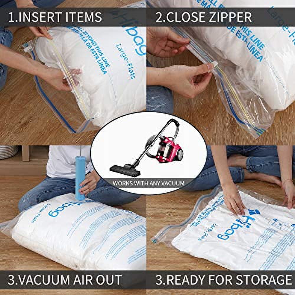 Hibag Space Saver Bags, 10-Pack Vacuum Storage Compression Bags ( 2 Jumbo Sizes, 2 Large Sizes, 2 Medium Sizes, 2 Small Sizes, 2 Carry-On Travel Bags