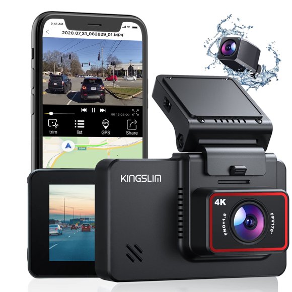 Cámara de salpicadero Kingslim D4 4K Dual WiFi GPS 170° FOV Sony Starvis
