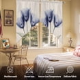 thumbnail image 5 of Retro Spring Swag Curtain Valance for Windows, Blue Tulip Flower Leaf Beige Window Treatments Short Swag Topper for Kitchen Windows Bathroom Bedroom, 36"x45", 5 of 8