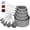 Gray, variant on Multiple Sizes Stainless Steel and Food Safe Plastic Stackable Dishwasher Safe Measuring Cups With 5 Measuring Spoons