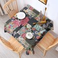 thumbnail image 2 of Pioneer Flower Floral Print Pattern Square Tablecloth,Waterproof Square Table Cover,Wipeable Spillproof Washable Table Cover for Home Kitchen Party Decor 60"x60"(152x152cm), 2 of 6
