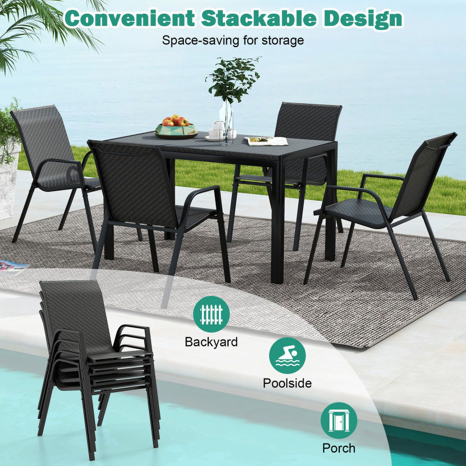 Aimee Lii 4 Piece Patio Rattan Dining Chairs with Wicker Woven Seat and Back for Backyard Front Porch, Outdoor Patio Set, Brown Aimee Lii 4 Piece Patio Rattan Dining Chairs with Wicker Woven Seat and Back for Backyard Front Porch, Outdoor Patio Set, Brown