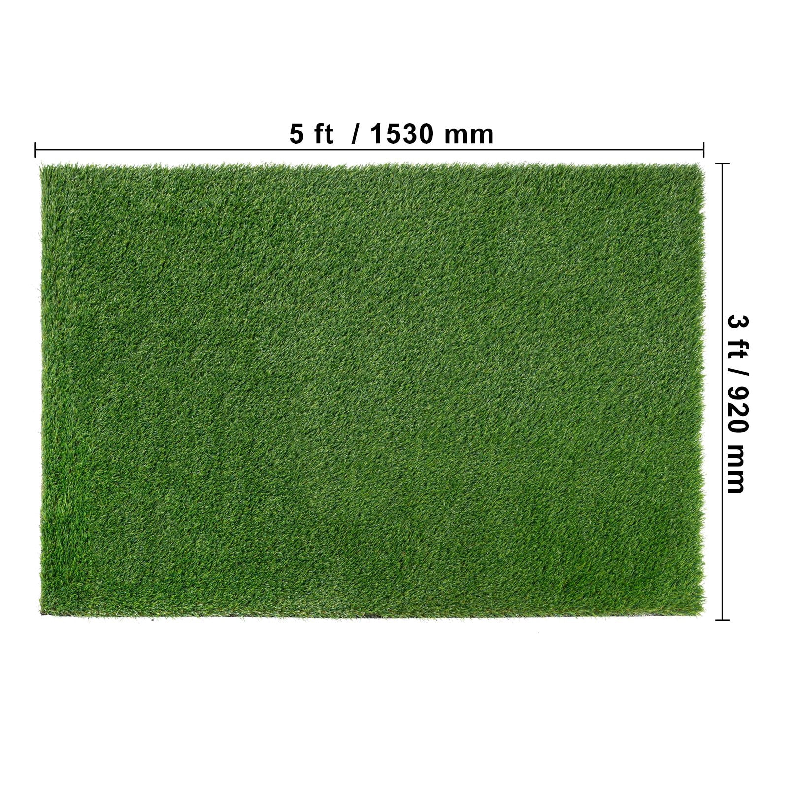 Artificial Turf 1.38" Pile Height, 17,000 Stitches/m², Four-Color PE Material, UV-Resistant, Drainage Holes, for Garden Patio Indoor