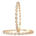 thumbnail image 2 of Ratnavali Jewels Indian Bangle Set CZ Cubic Zirconia Bangle Brass Metal Bangles Bracelet Jewelry for Women White Gold Tone, 2 of 7