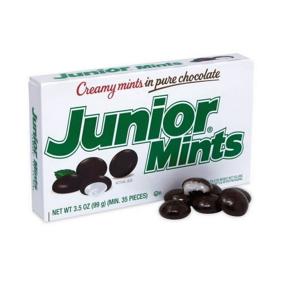 Junior Mints Theater Box, Dark Chocolate Mint, 3.5 oz Box, 12 Count, (20900093)
