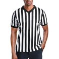 thumbnail image 4 of Dsseng Soccer Referee T Shirt Striped Soccer Ref Costume Jersey New VNeck Sports, 4 of 6