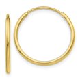 thumbnail image 5 of 10K Yellow Gold Polished Endless Tube Hoop Earrings, 5 of 6