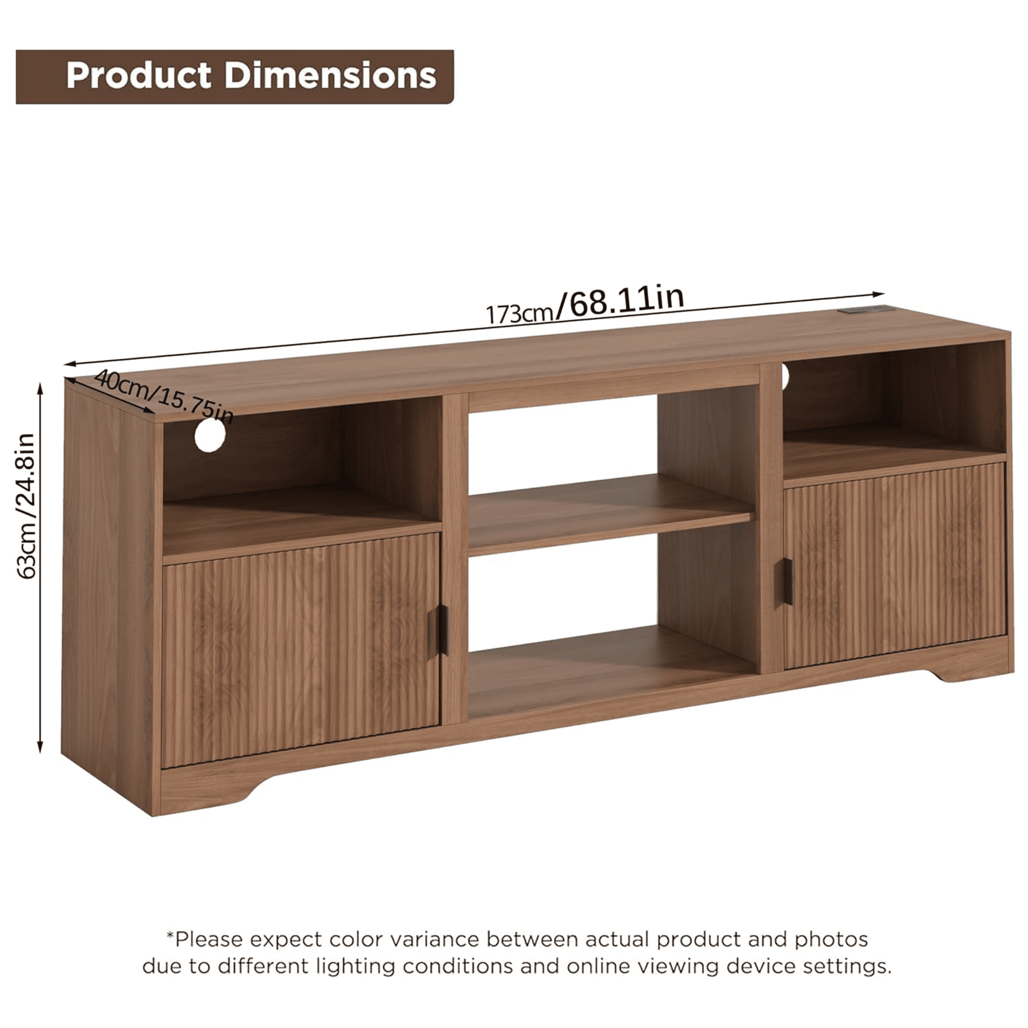 Lisicues TV Stand for TVs up to 80", 68" Media Console Cabinet with Storage Shelves & Cord Holes, Mid-Century Modern Entertainment Center for Living Room, Bedroom