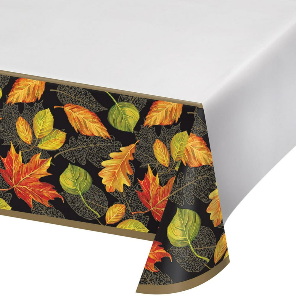 Elegant Fall Plastic Tablecloth