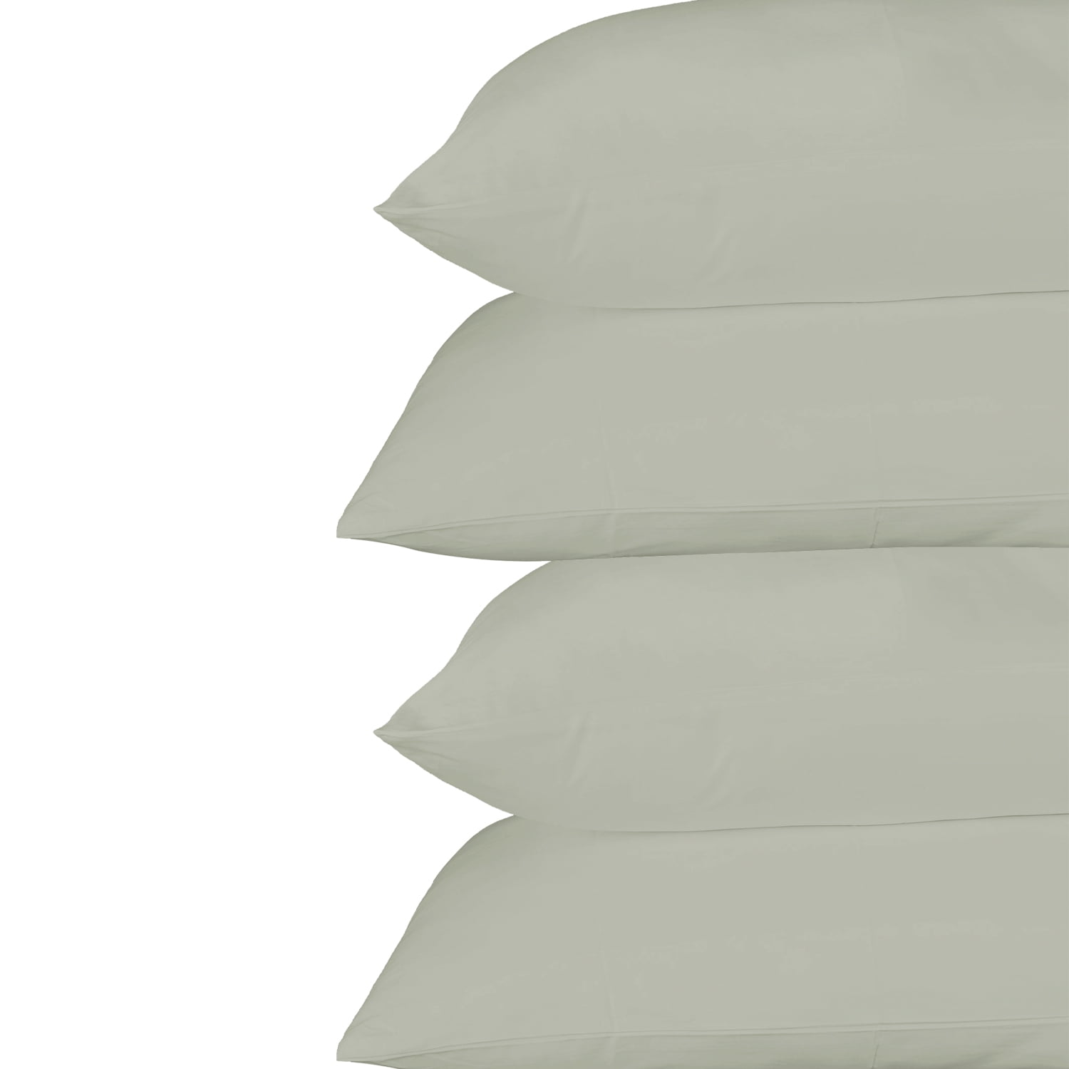 Just Linen 210 TC 100 Cotton Percale, Solid White, Value Pack of 4 Queen Pillow Cases
