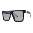 thumbnail image 2 of Squared Mobster Mafia Oversize Rectangular Sunglasses Navy Black, 2 of 4