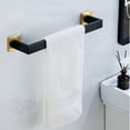 thumbnail image 2 of keepw Bathroom Hardware Set Stainless Steel Towel Bar Ring Paper Holder Multifunction Robe Hook Modern Style Rack Kit Black set, 2 of 6