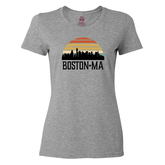 Inktastic Boston Massachusetts Skyline Sunset Women's T-Shirt