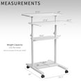 thumbnail image 4 of VIVO White Mobile Height Adjustable Stand Up Desk Workstation Presentation Cart, 4 of 8
