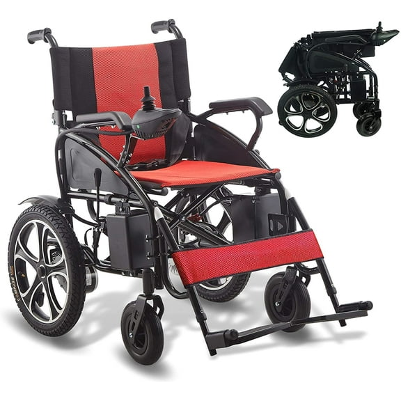 Ephesus X3 | Affordable, Foldable, and Heavy Duty / Lightweight Electric Wheelchairs | Red